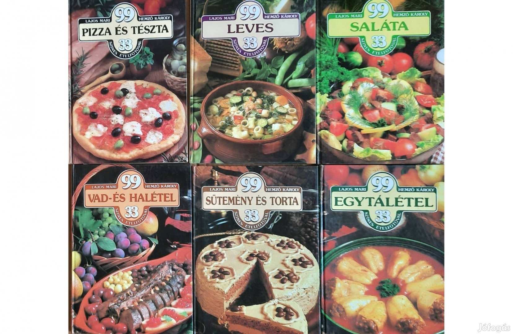 6 darab könyv eladó a 99 étel sorozatból