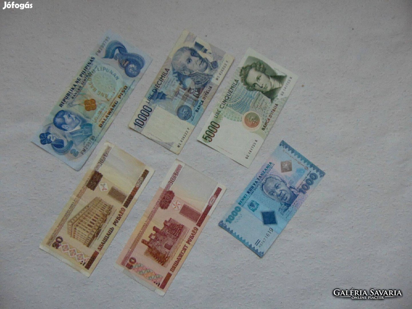6 darab külföldi szép bankjegy LOT ! Kép szerint