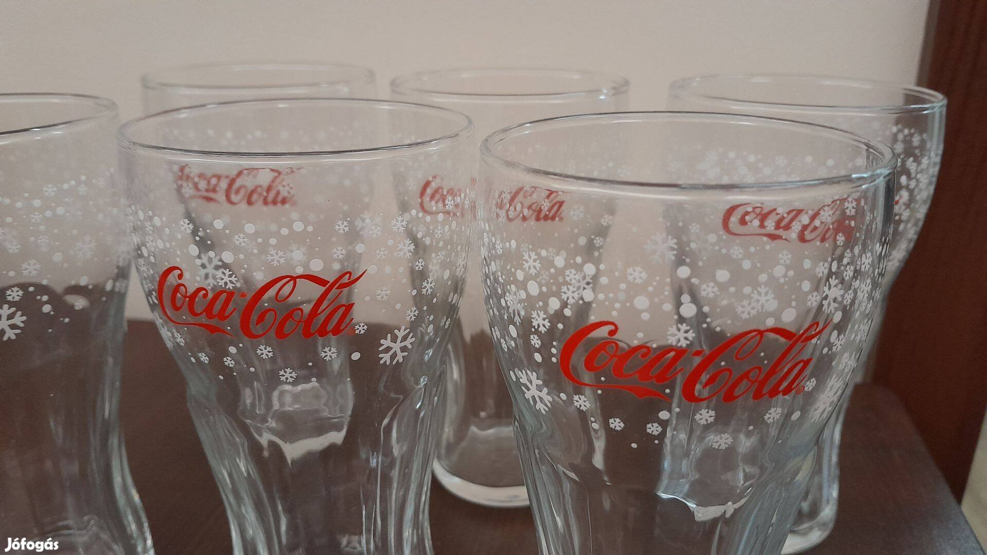 6 darabos téli, hópehely mintás coca-cola pohárkészlet