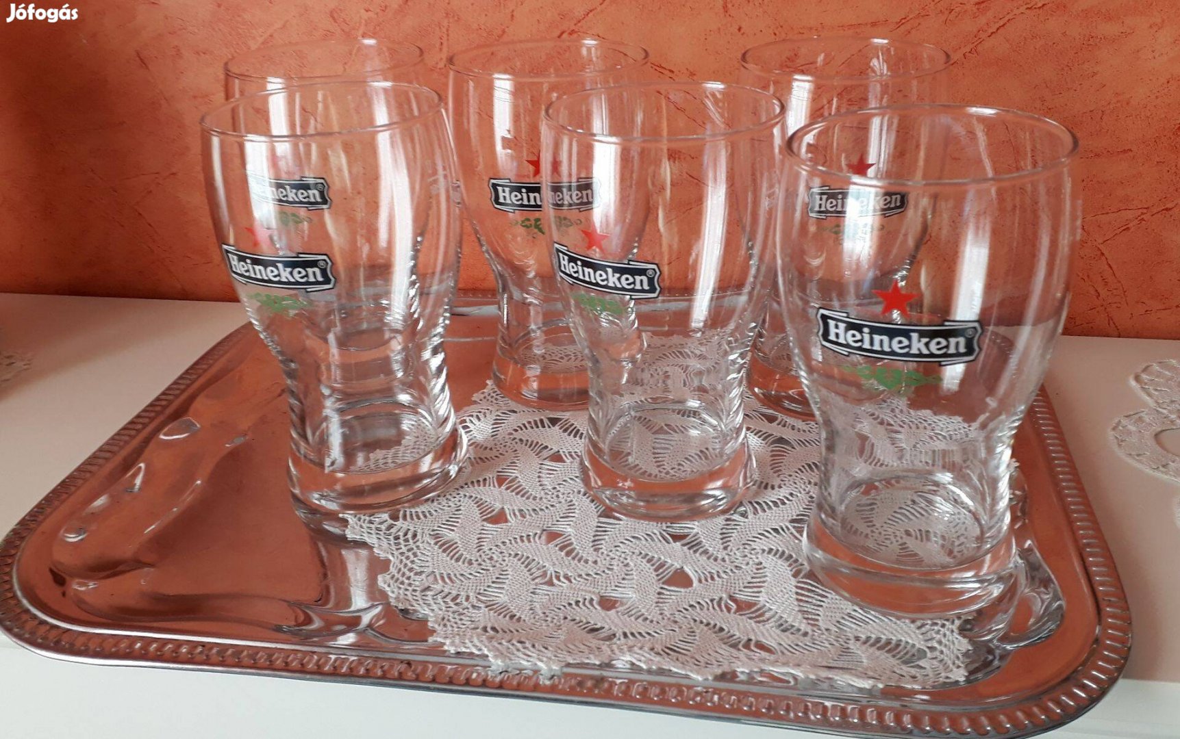 6 db Heinekenes üveg pohár ( 0,5 l)
