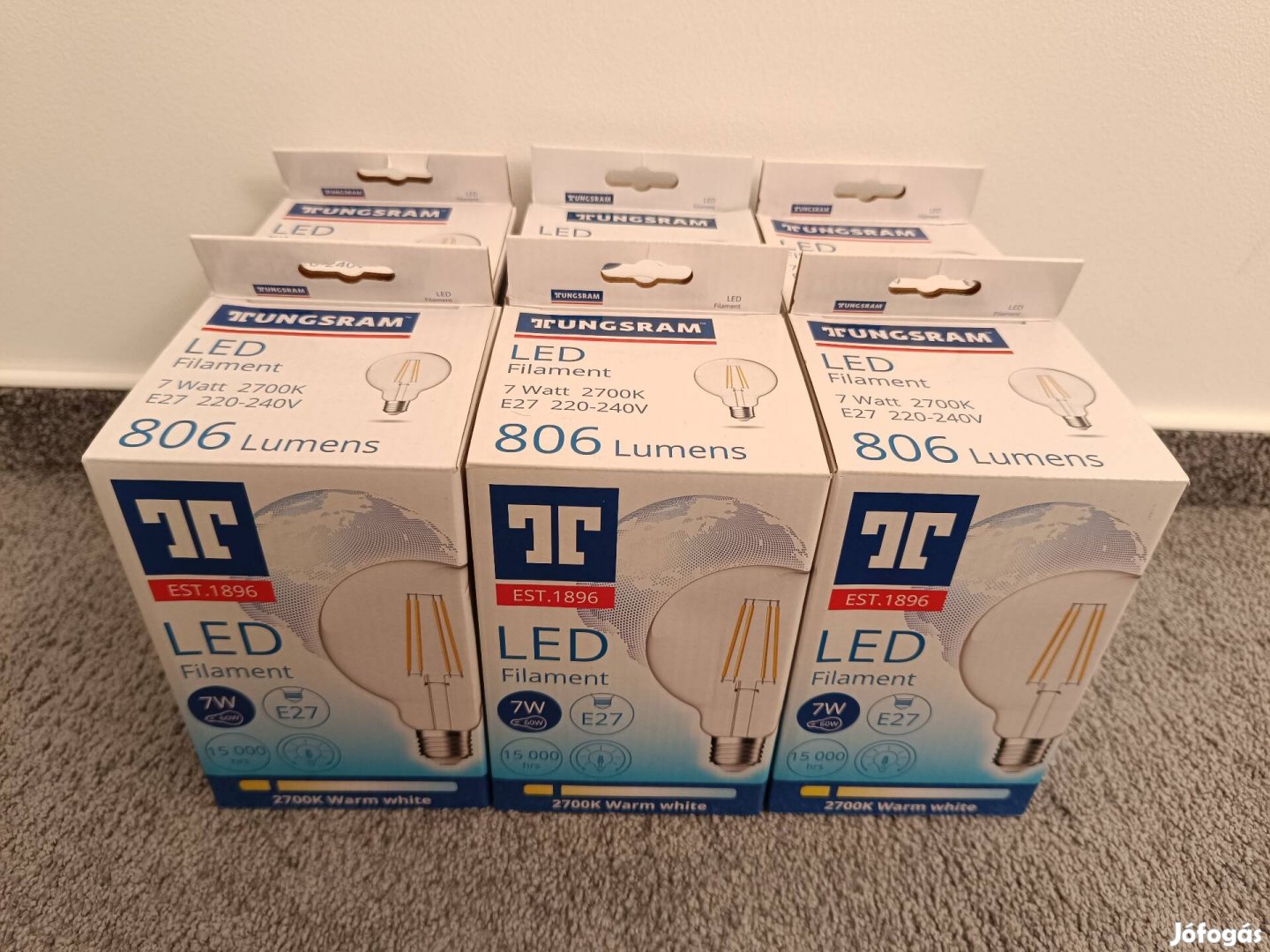 6 db LED izzó (7W, 2700k, 806lm) 