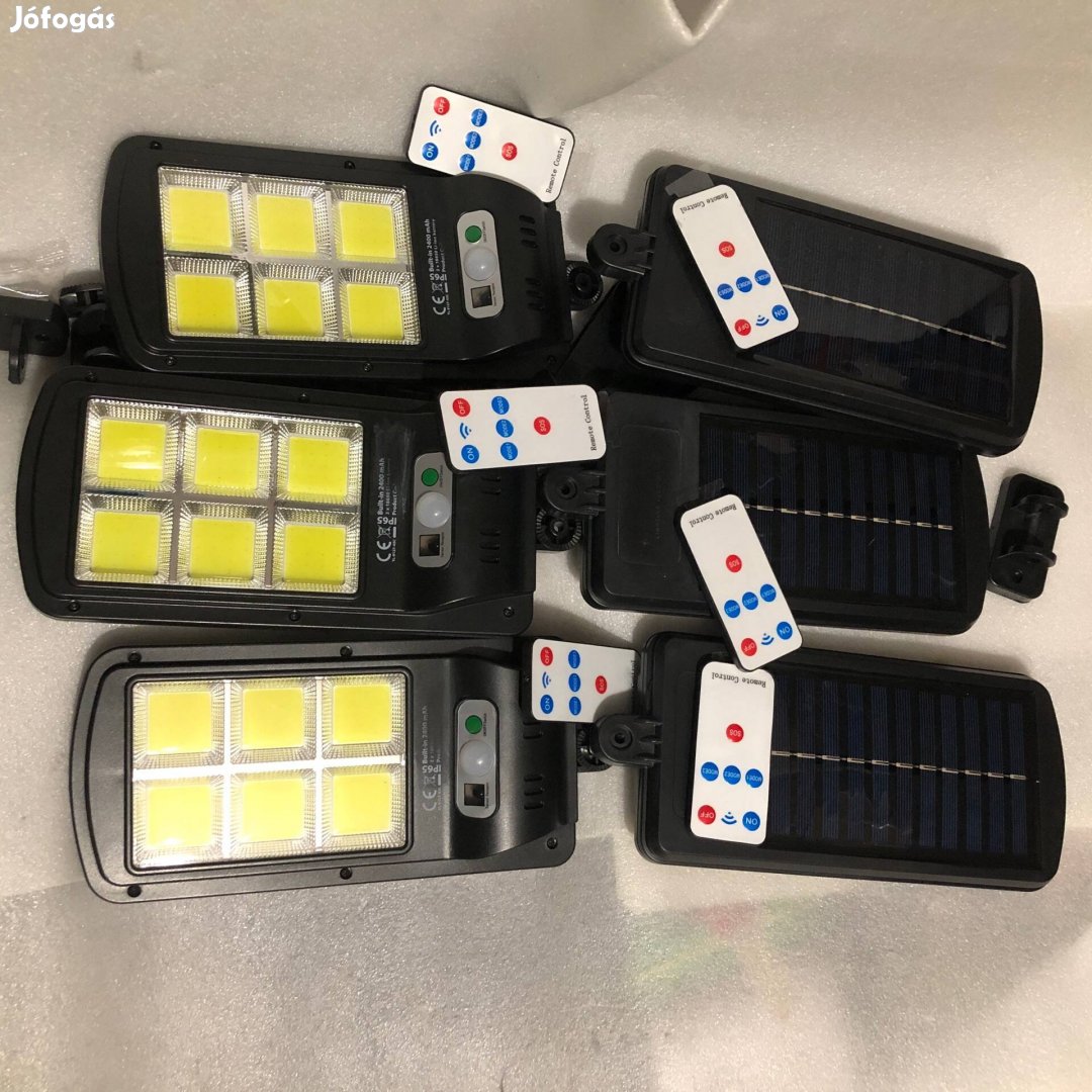6 db Mozgásérzékelős Napelemes szolár reflektor 18650-es
