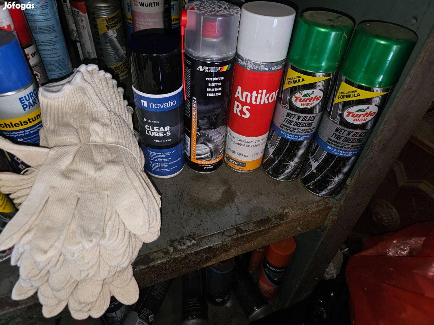 6 db egyben Szerviz csomag zsirspray gumiápoló cérna kesztyü