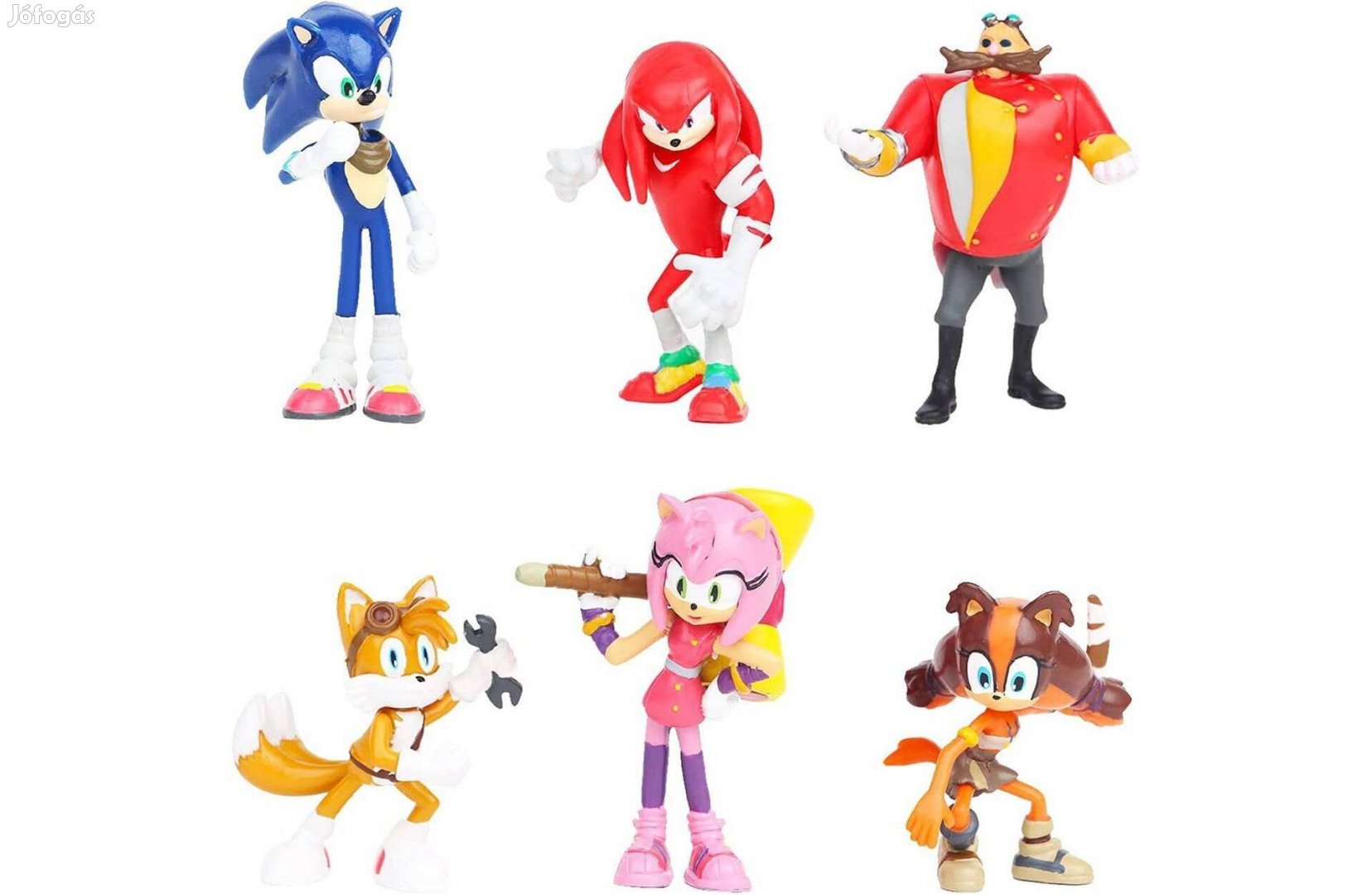 6 db-os Sonic a sündisznó figura szett Dr. Eggmannel