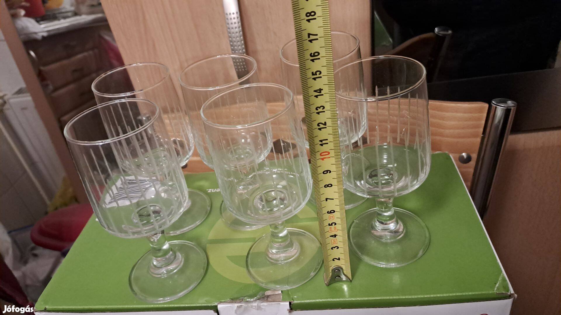 6 db-os, talpas üveg pohár készlet eladó