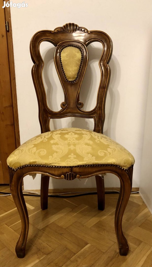 6 db stílusos, tömörfa antik szék