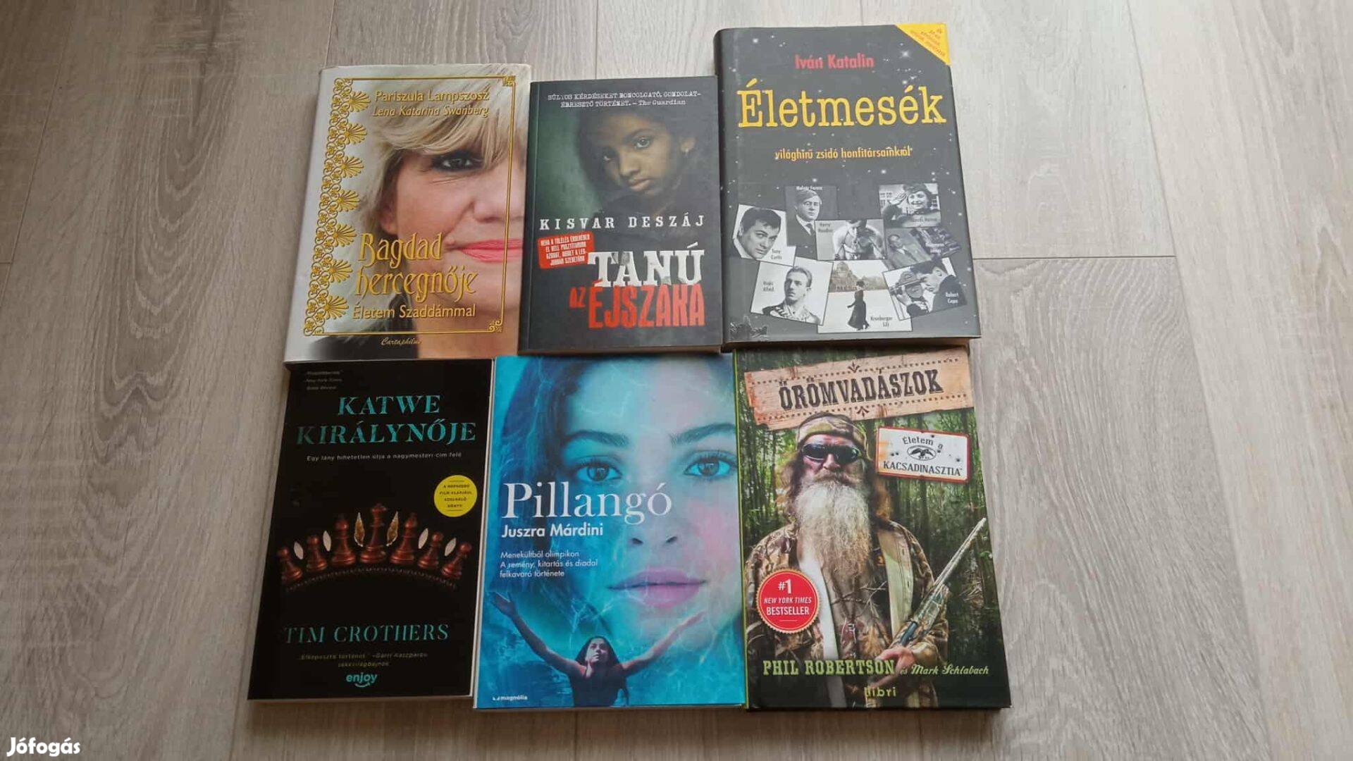6 db újszerű olvasatlan életrajzi könyv együtt 2000 Ft