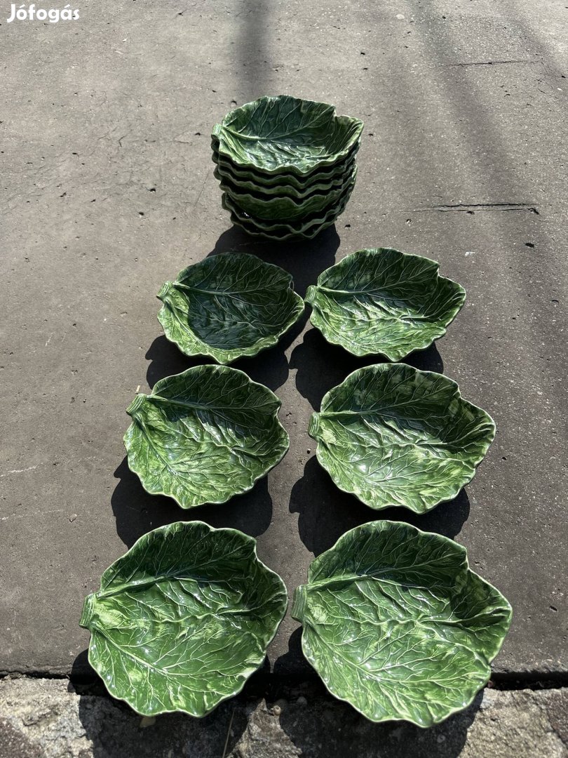 6 db zöld kerámia salátás készlet