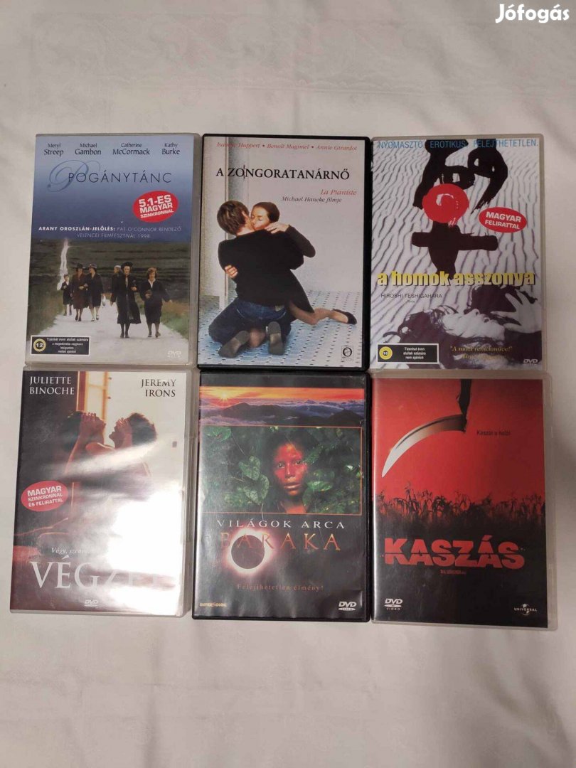 6 dvd - Pogánytánc, A zongoratanárnő, Végzet, Baraka, Kaszás stb