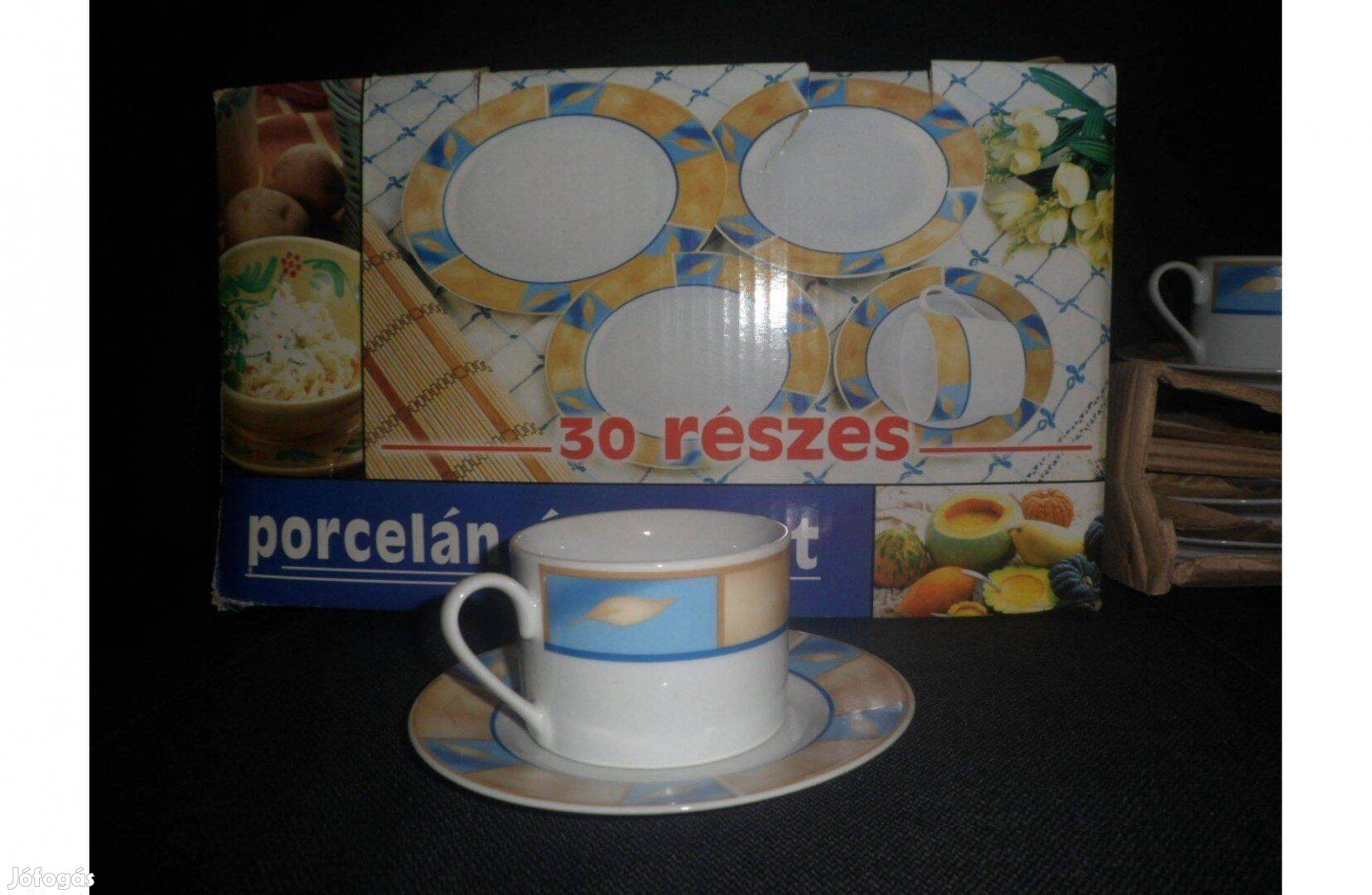 6 részes porcelán kévés/teás készlet kistányérral eladó, Új