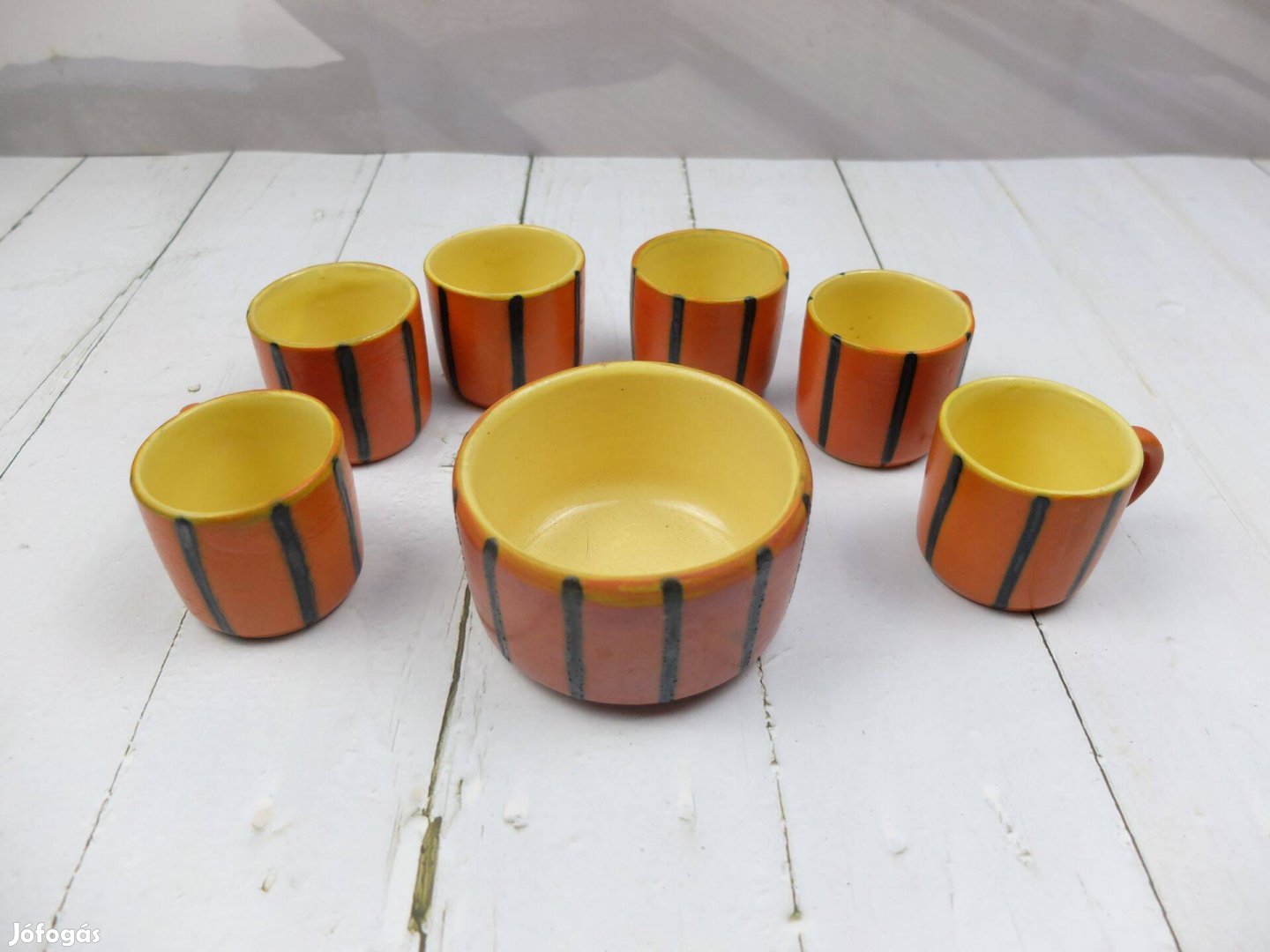 6 személyes kávés készlet és cukor tartó