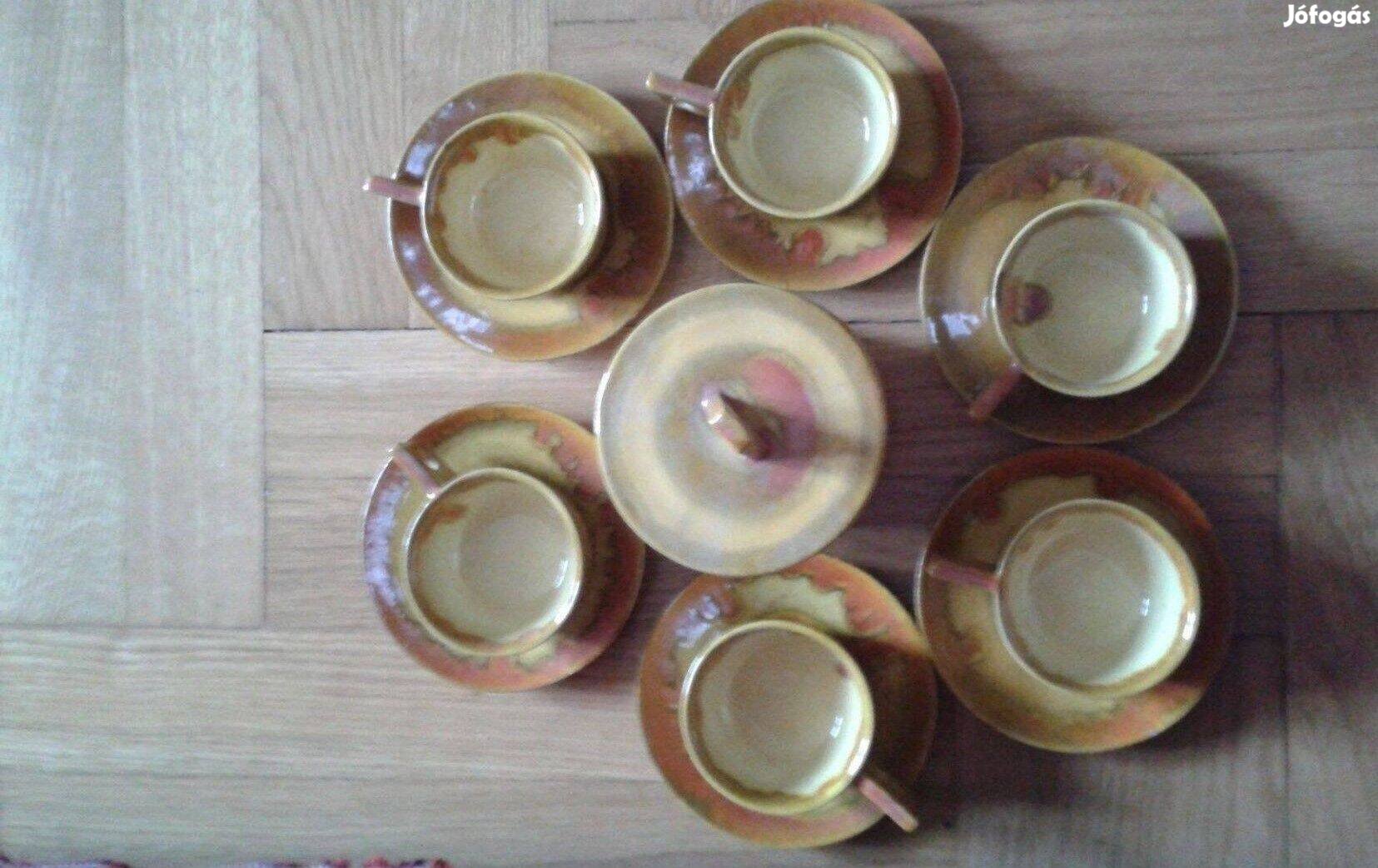 6 személyes kerámia kávés készlet