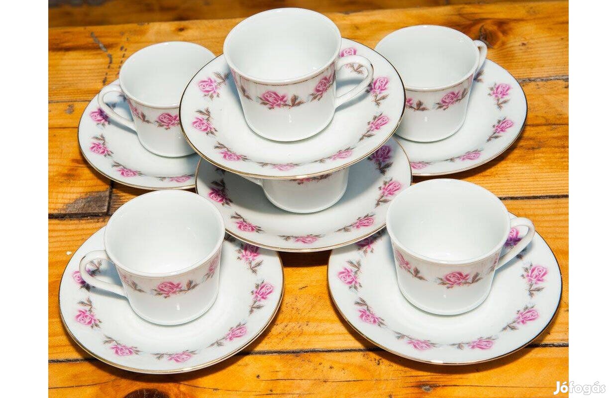 6 személyes kínai porcelán kávés szett