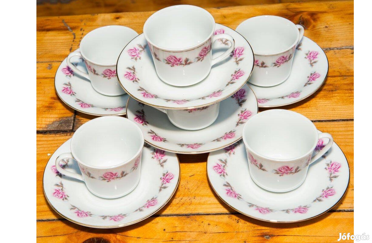 6 személyes kínai porcelán kávés szett