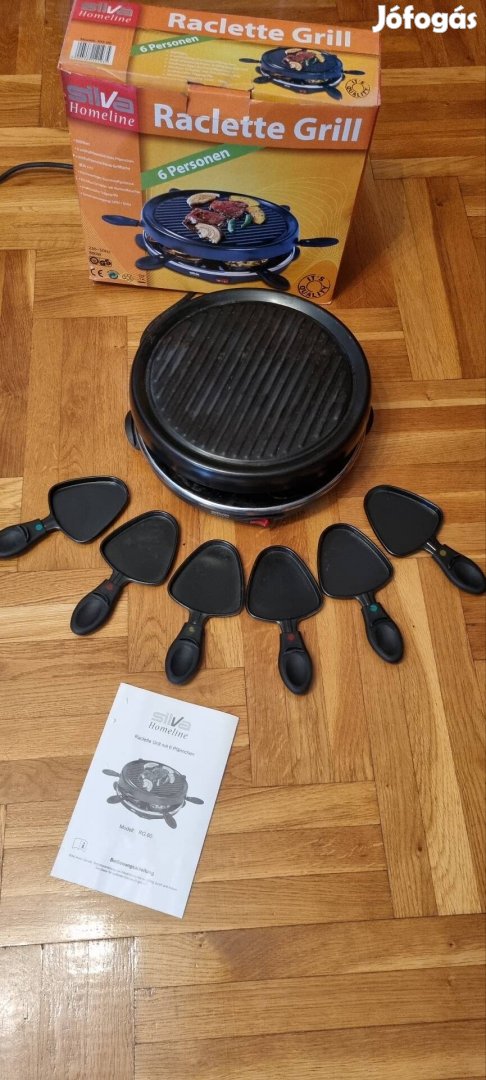 6 személyes racklette grill sütő szett 