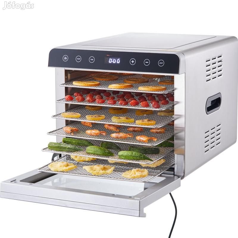 6 tálcás Aszalógép, gyümölcsszárító, ételszárító gép 700W