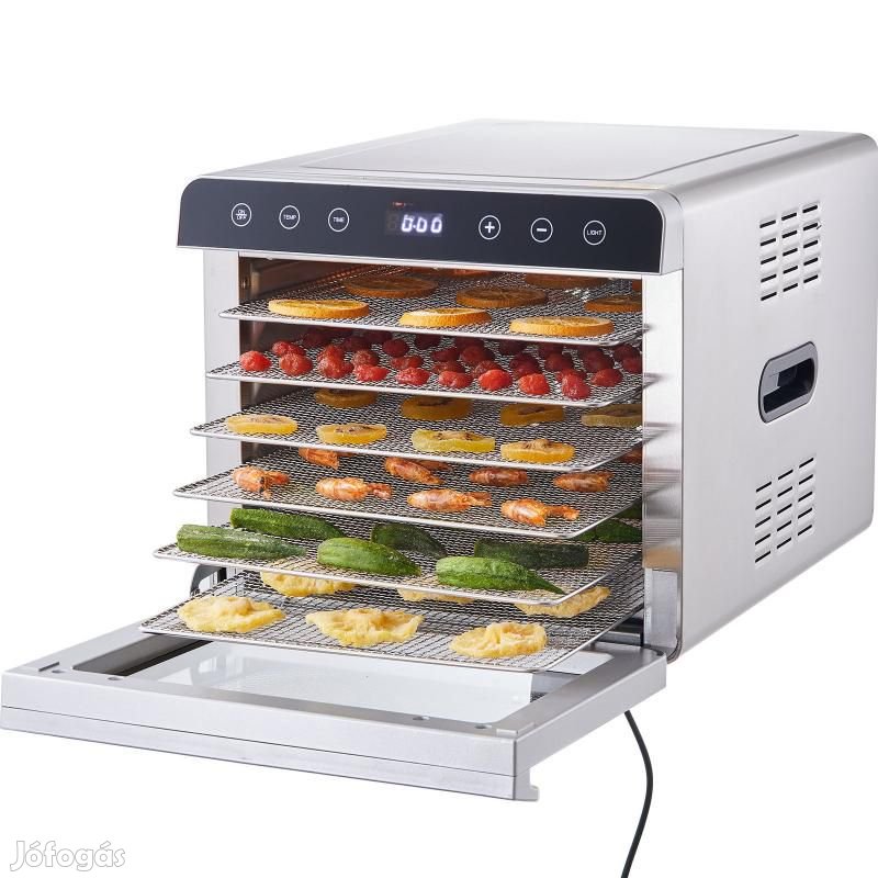 6 tálcás Aszalógép, gyümölcsszárító, ételszárító gép 700W