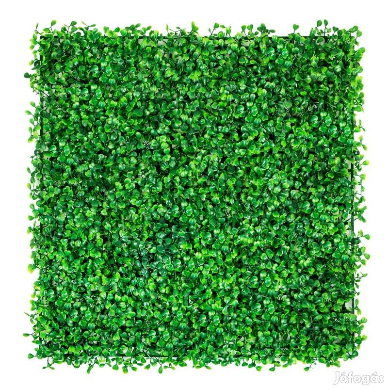 6db zöld műcserjelevél-kerítésm, dekorfal puszpáng 50 x 50 cm