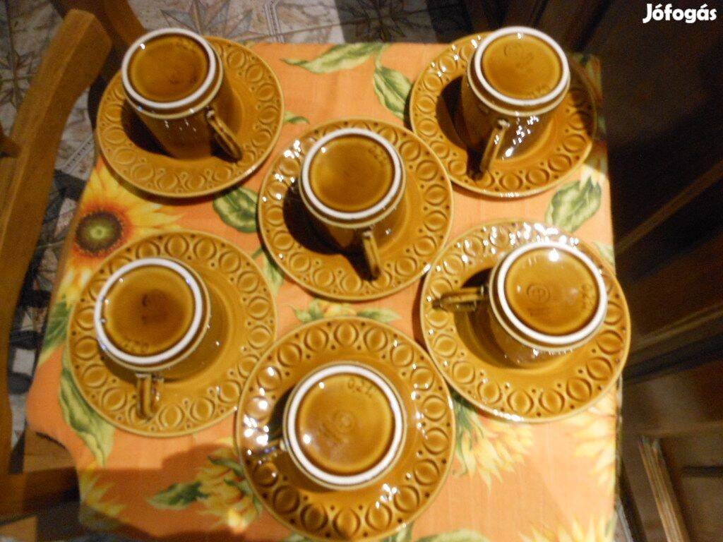 6dbos kerámia nagyobb kávés akár teásnak is jó capuccinos készlet