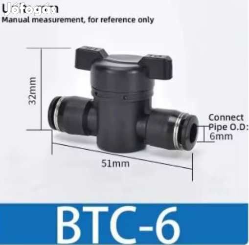 6mm-es Gyorcsatlakozós Csap BTC-6 5903
