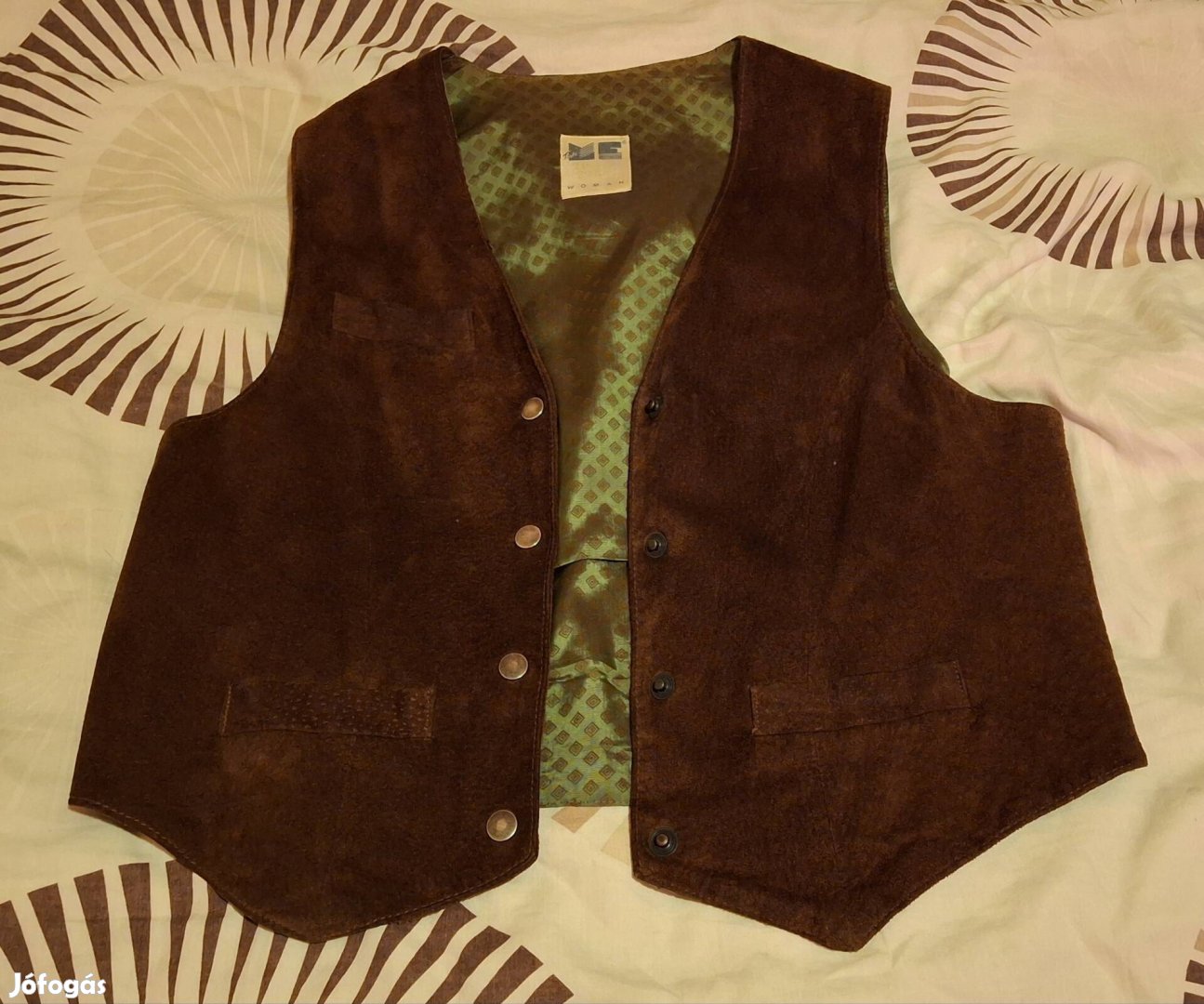 70 Éves Jó Állapotú Velúr Hasított Bőr Mellény