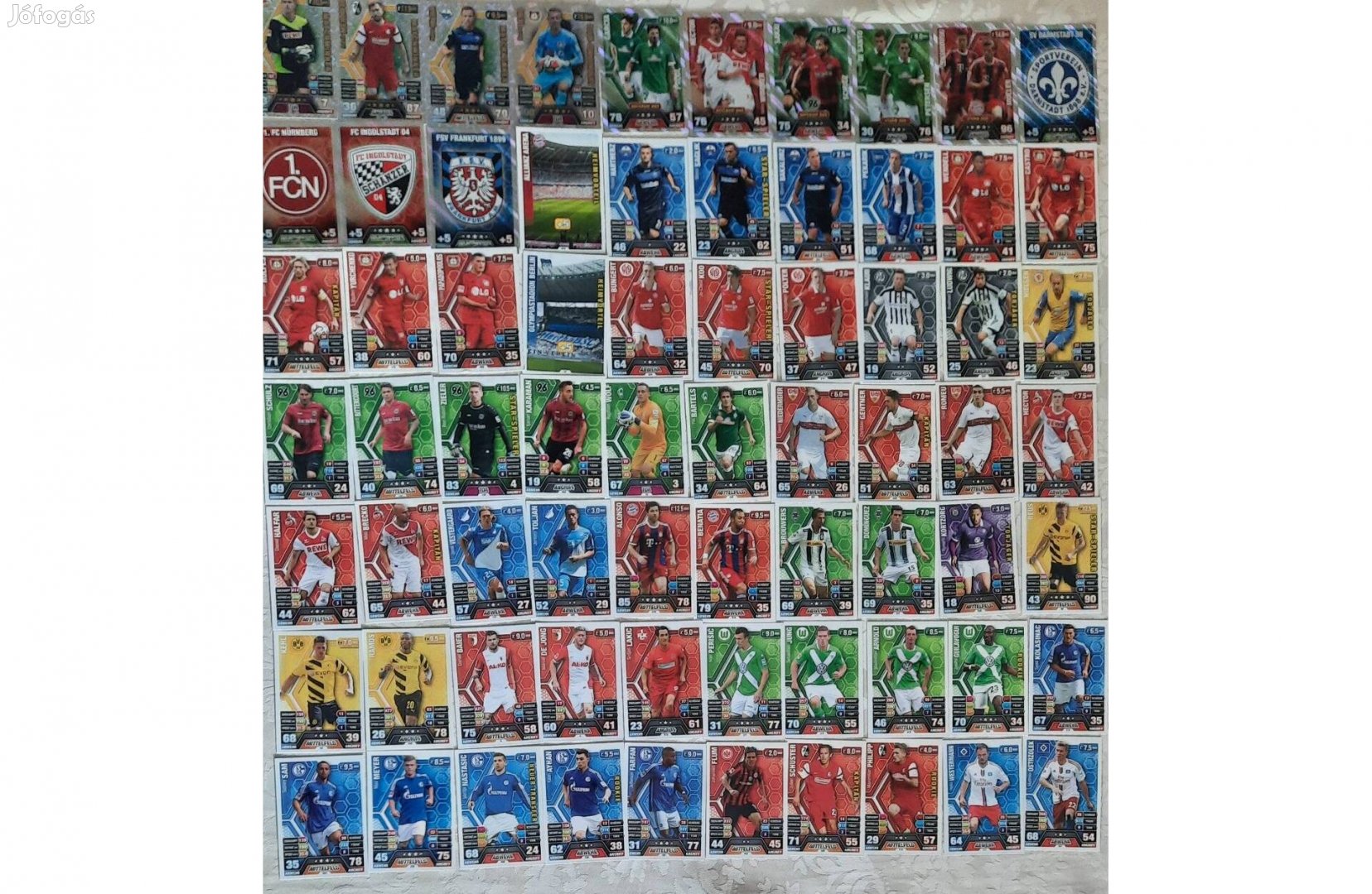 70 darab Match Attax Bundesliga focis kártya eladó