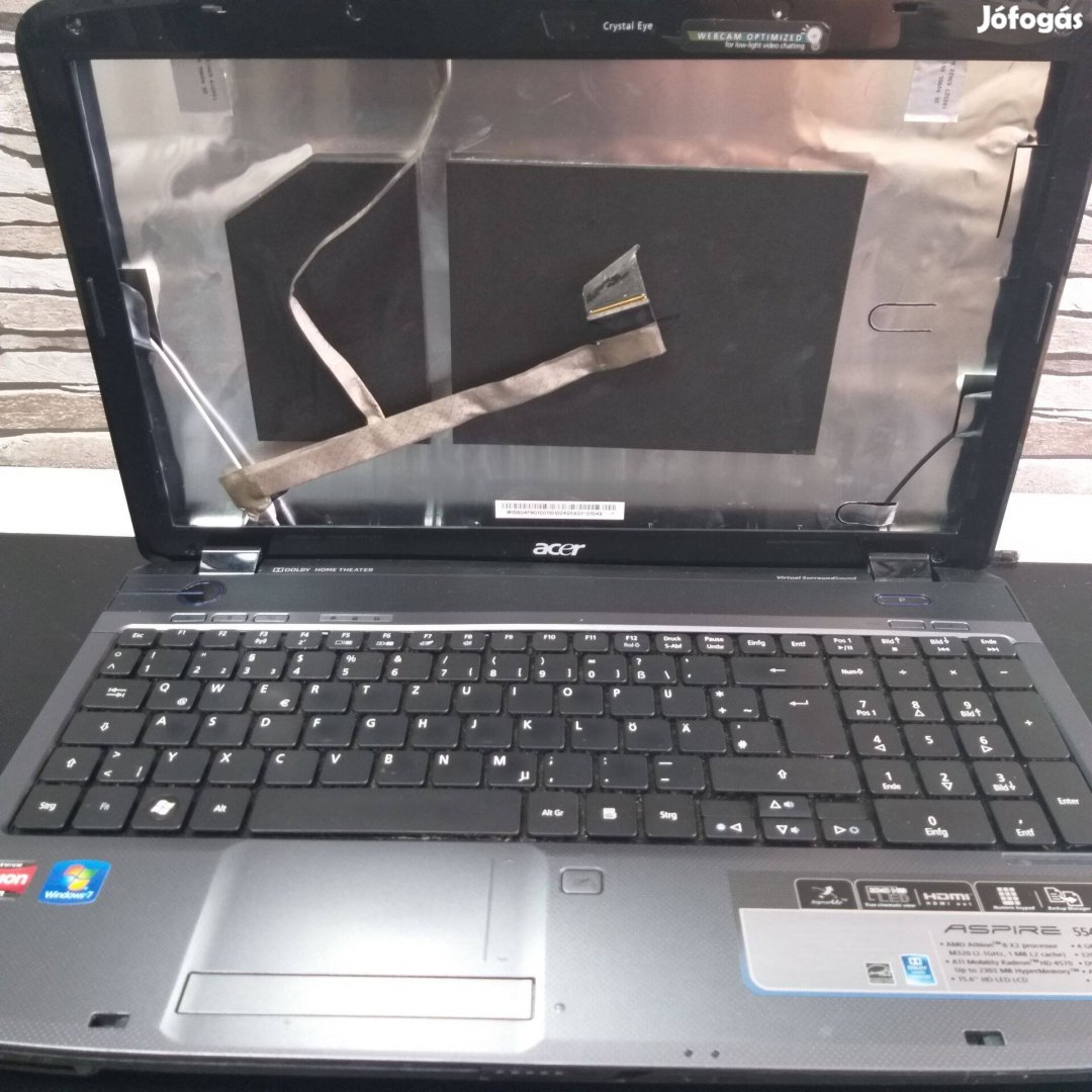71.Acer 5542G hibás,hiányos laptop alkatrésznek,hdd,töltő,memória nél