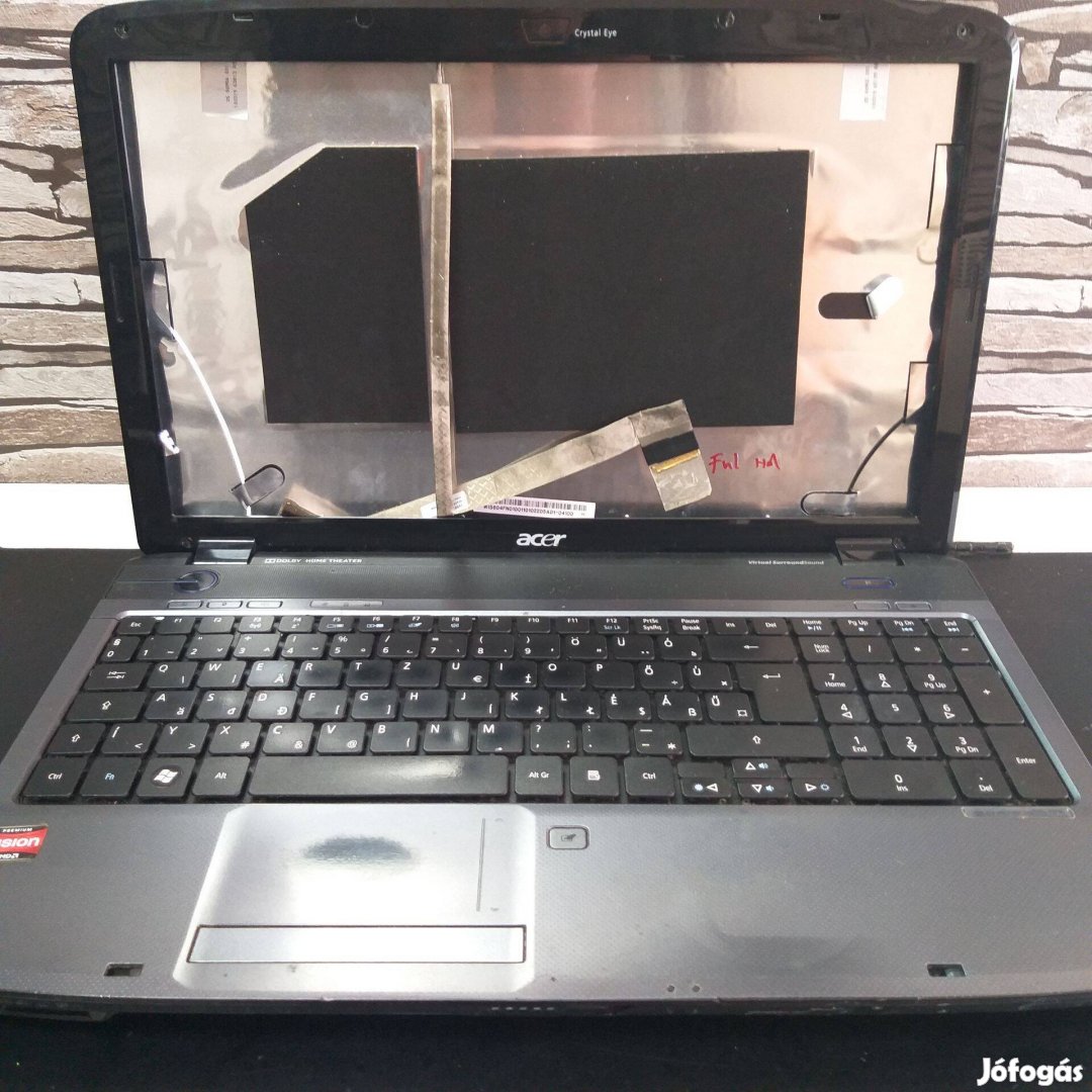 72.Acer 5542 hibás,hiányos laptop alkatrésznek,hdd,töltő,memória nélk