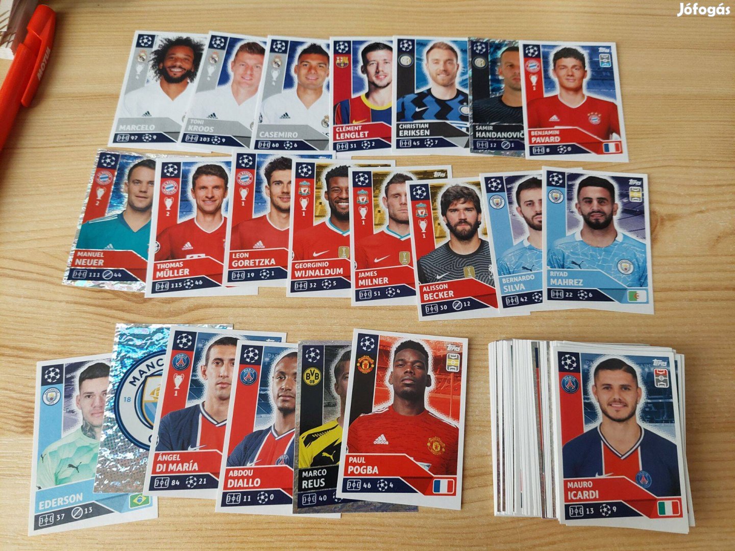 72 db Topps Champions League / Bajnokok Ligája matrica