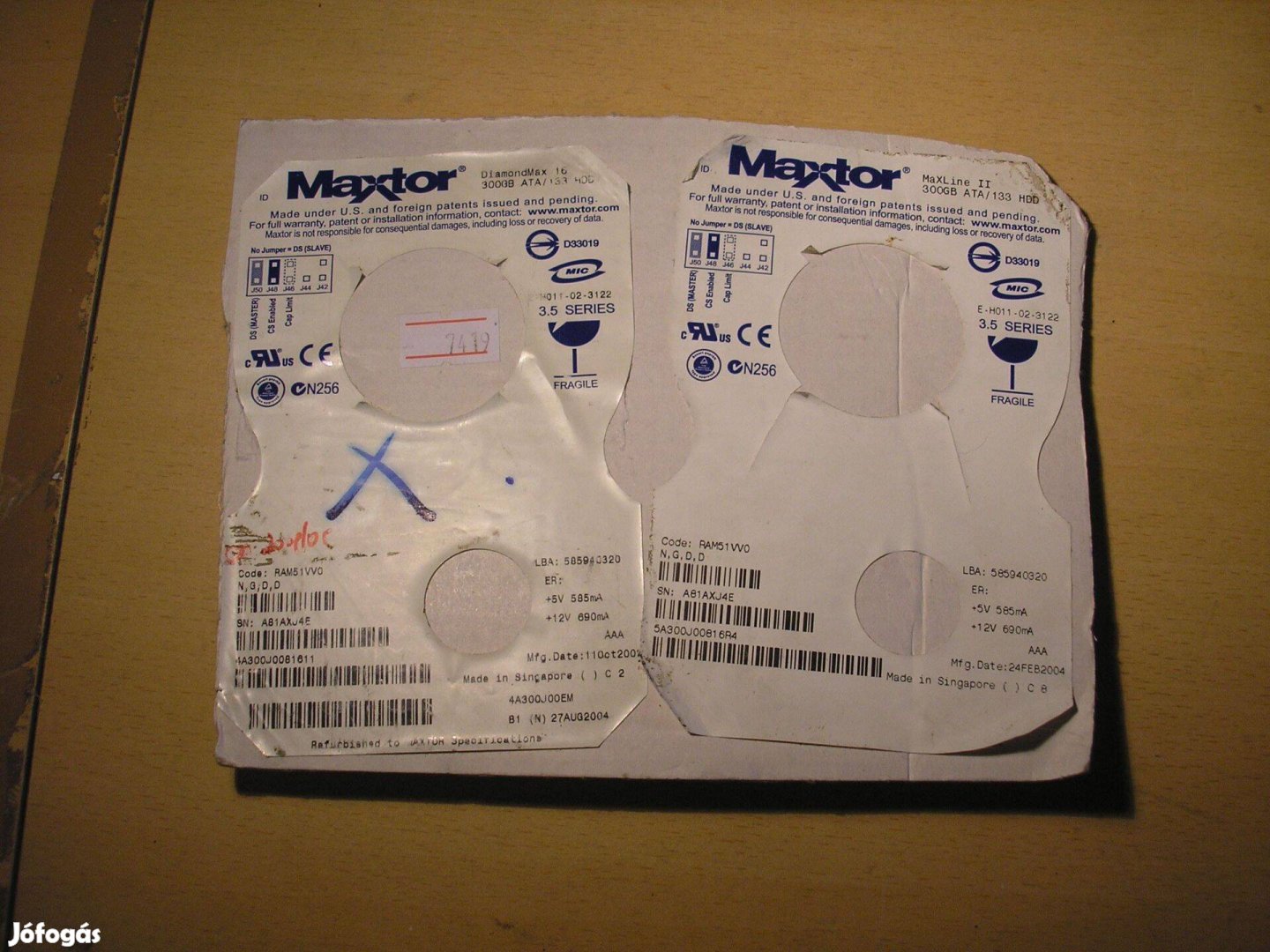 7419 Maxtor Diamondmax 16 / Maxline II RAM51VV0 D6FFA HDD elektronika