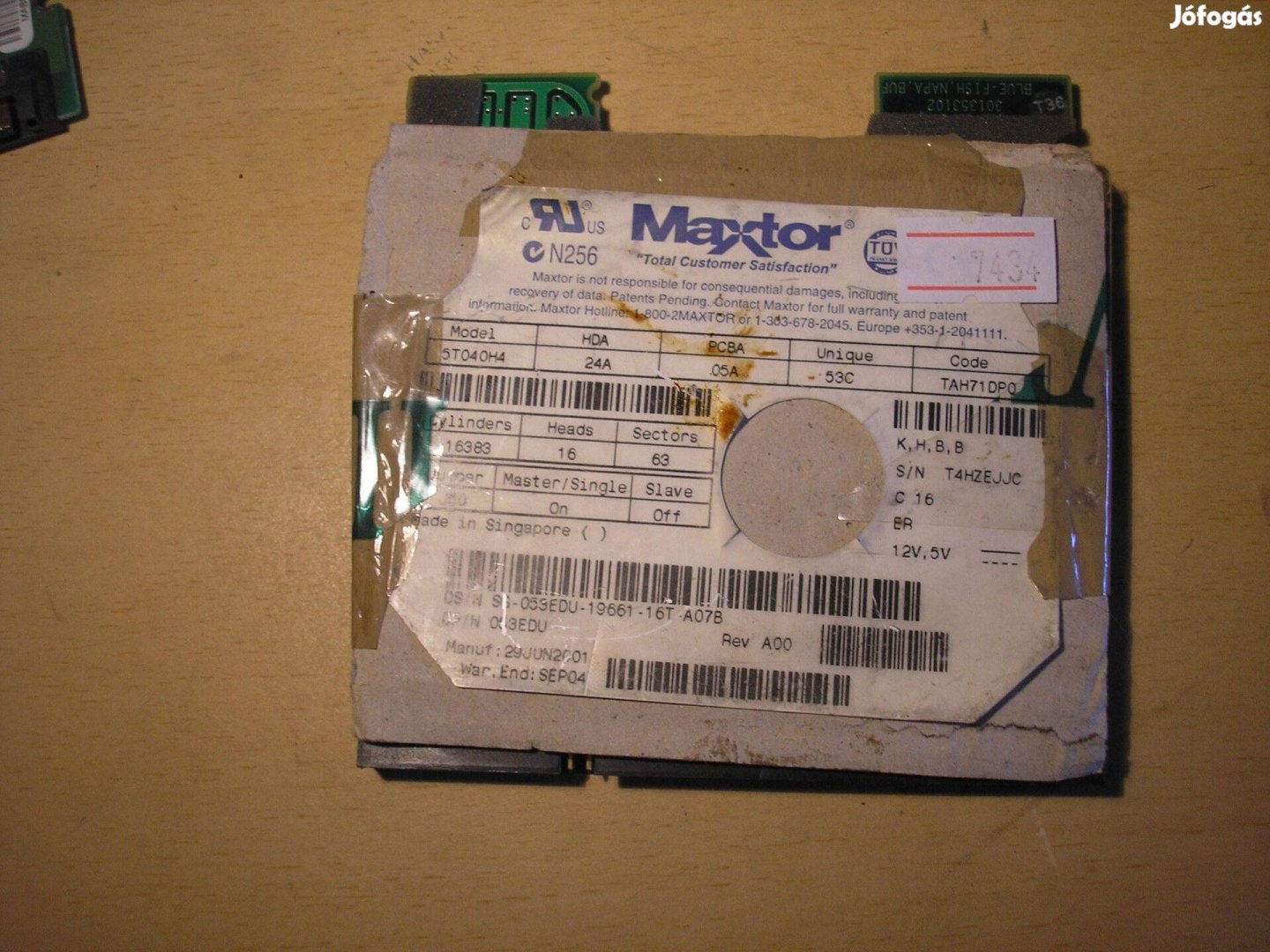 7434 Maxtor 5T040H4 HDD elektronika Tah71DP0 301353102