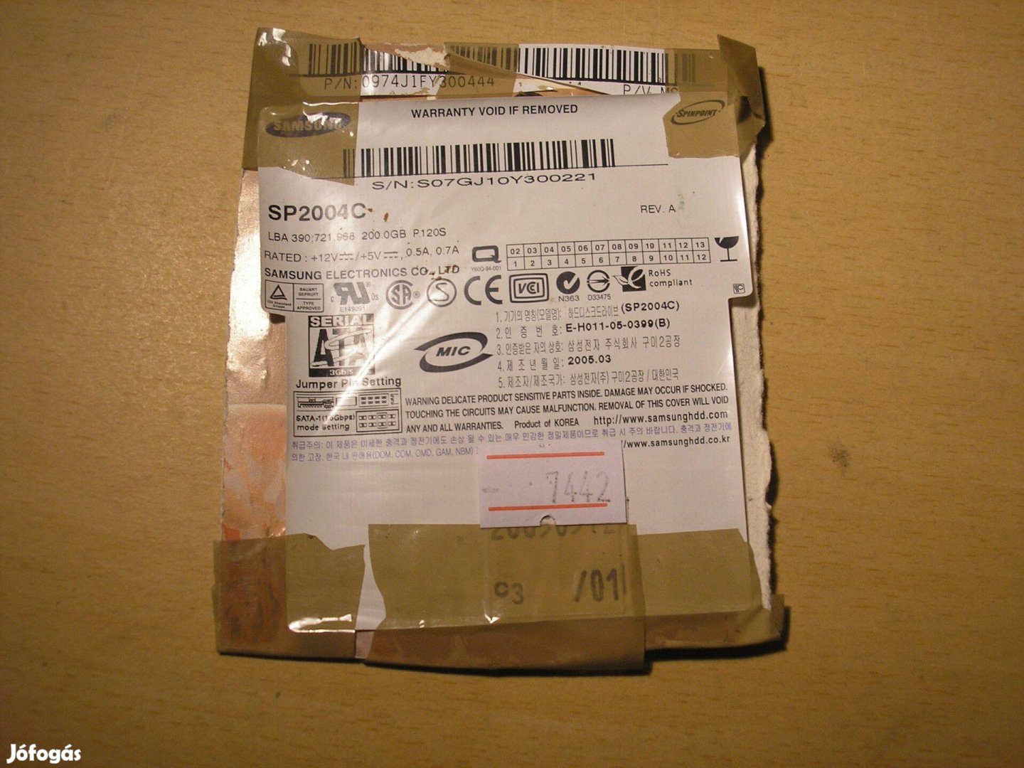 7442 Samsung SP2004C P/V MS HDD elektronika BF41-00086A