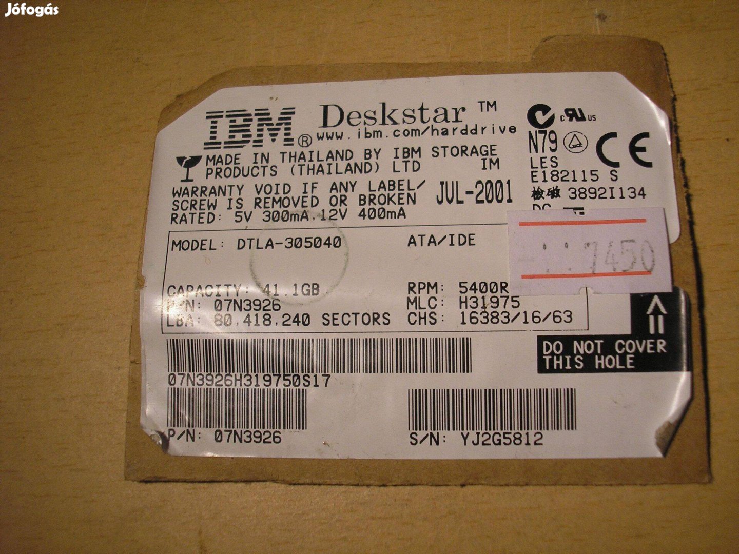 7450 IBM Dtla-305040 HDD elektronika 11K2793 H31975 F 11K2793 01