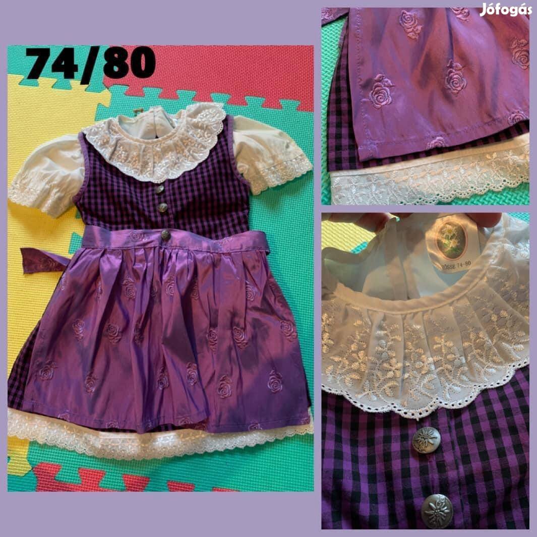 74/80-as lila Kislány Dirndl ruhák blúzzal