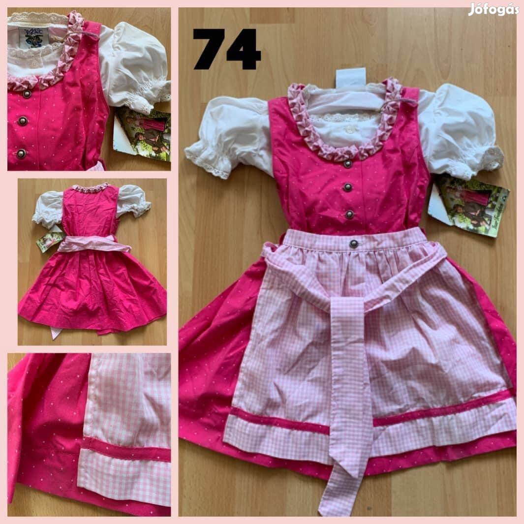 74-es rózsaszín-pink Kislány Dirndl ruha blúzzal /új/