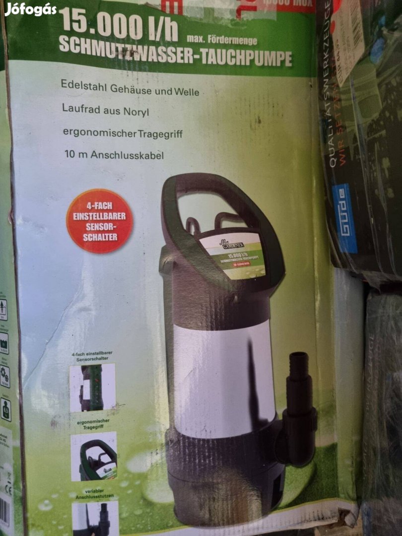 750W teljesítménnyel 15000liter/h vízhozammal Inox szennyvíz szivattyú