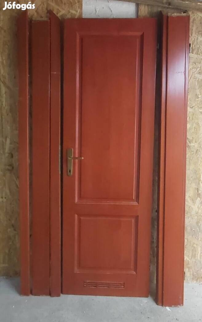 75cm x 210cm-es jobbos beltéri fa ajtó, kerettel, eladó 