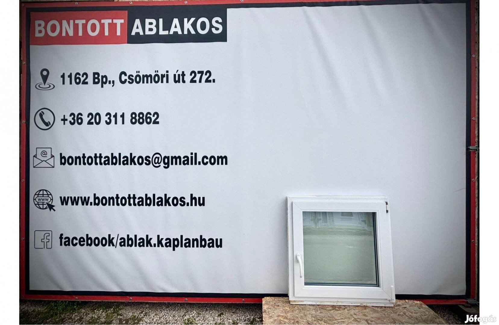 78x77 cm méretű bontott műanyag egyszárnyas bukó-nyíló ablak