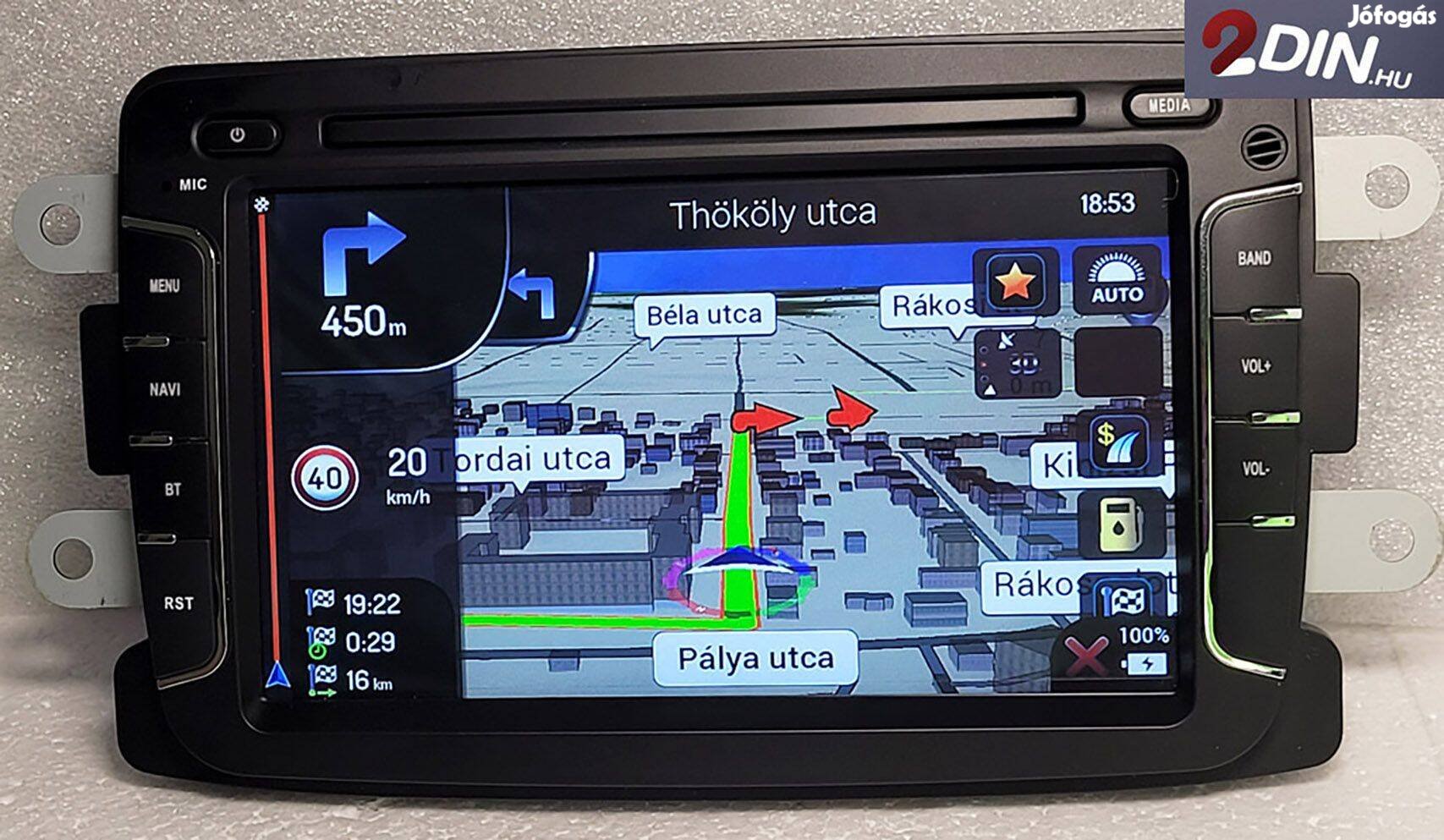 7 Col Dacia Renault 2 Din 2GB 32GB Autórádió Android 11 RDS Wifi Gps