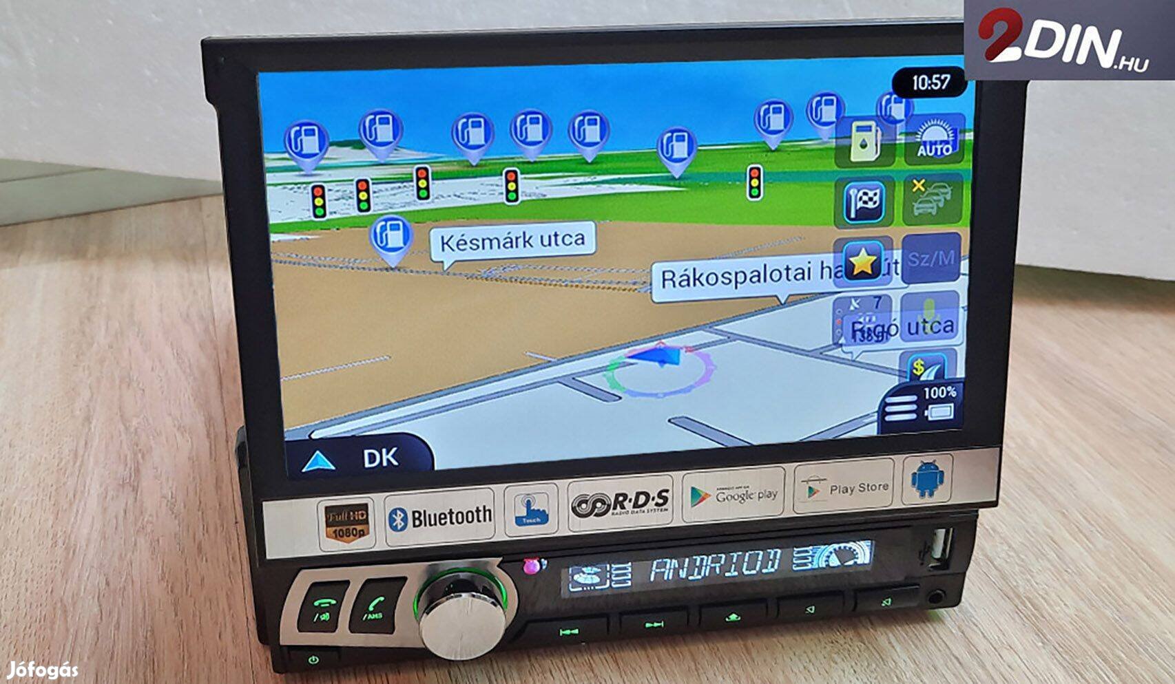 7 Col kijelző 1Din 2Din Autórádió Fejegység Android 11 Wifi GPS