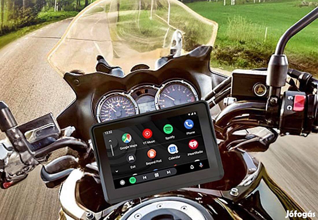 7" Vízálló Motoros Android Auto Apple Carplay GPS navigáció képernyő !
