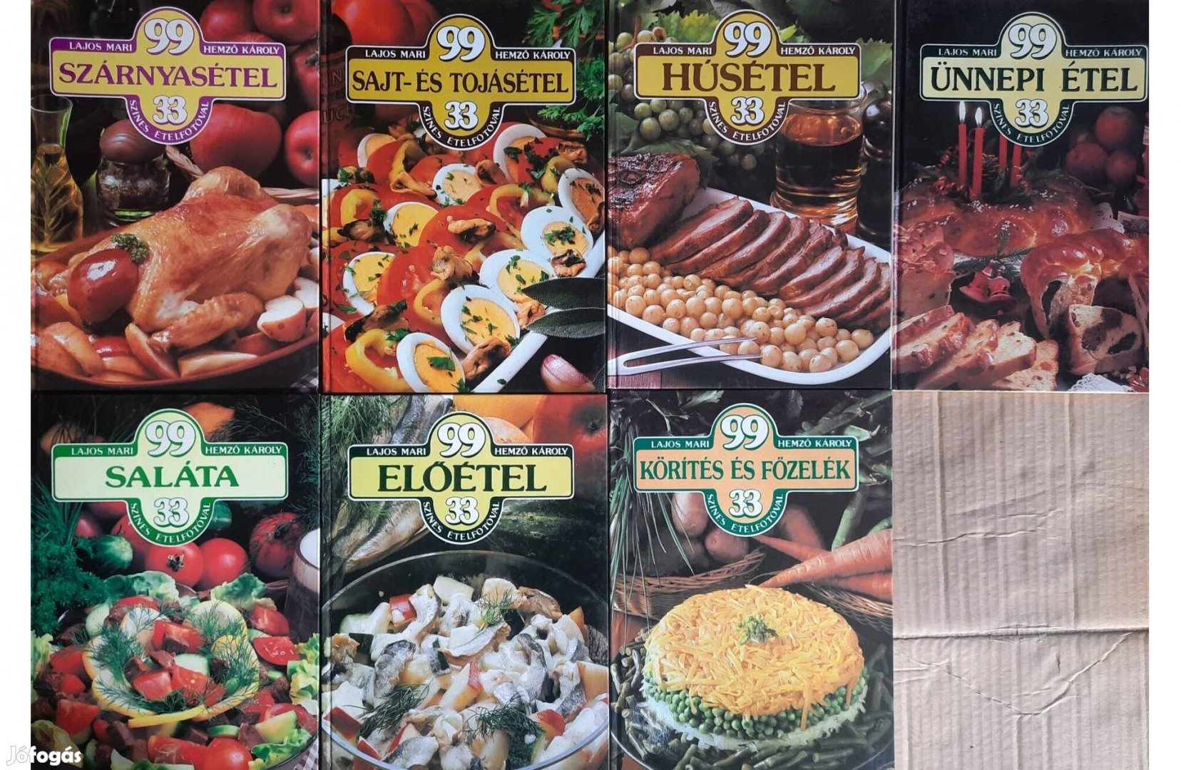 7 darab könyv eladó a 99 étel sorozatból