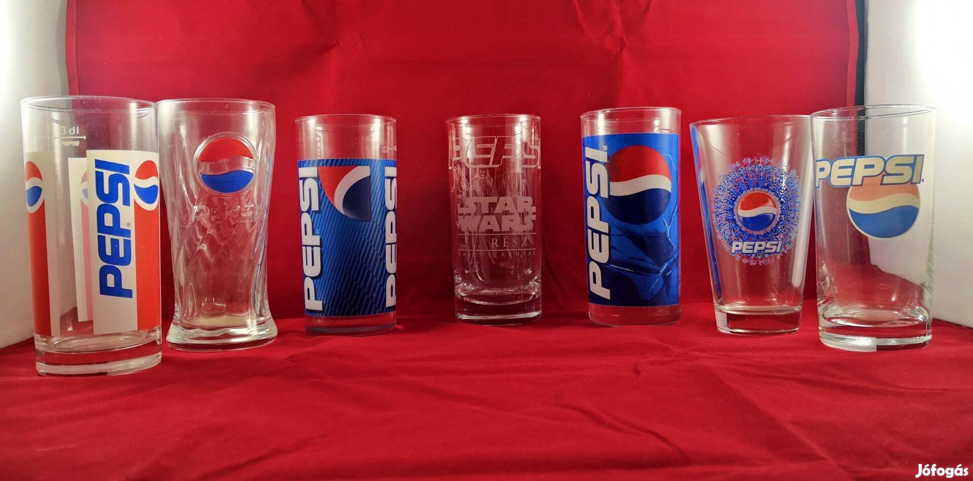 7 db Retro Pepsi pohár 90-es és 2000-es évek | Gyűjtőknek