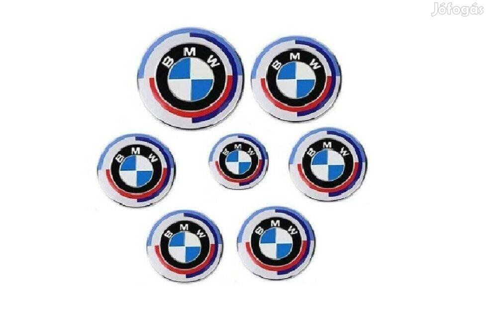 7 db bmw motorház csomagtér kerékagysapka kormánykerék embléma
