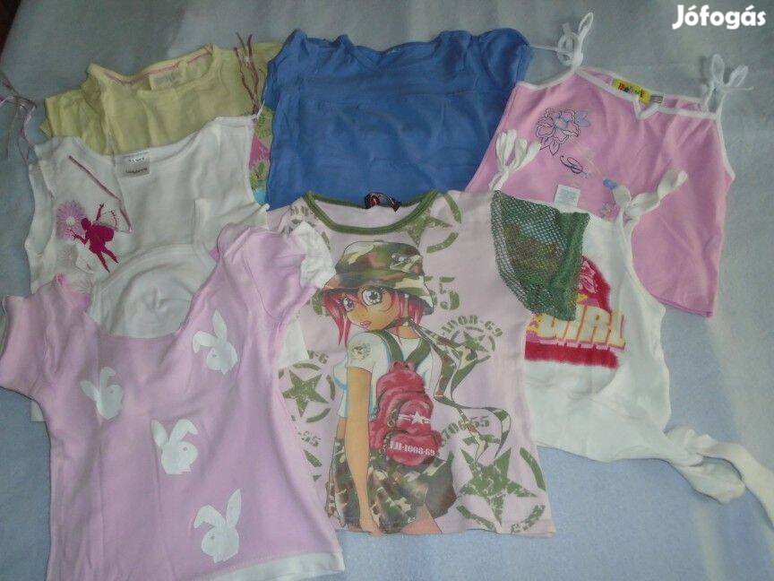 7 db-os nyári póló csomag 4-5 éves kislányra (méret 110) 900 Ft