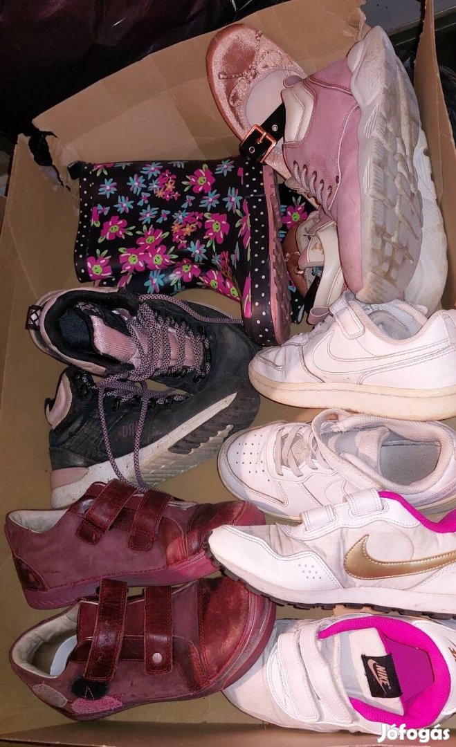 7 pár lány cipő bakancs gumicsizma 33,5 34