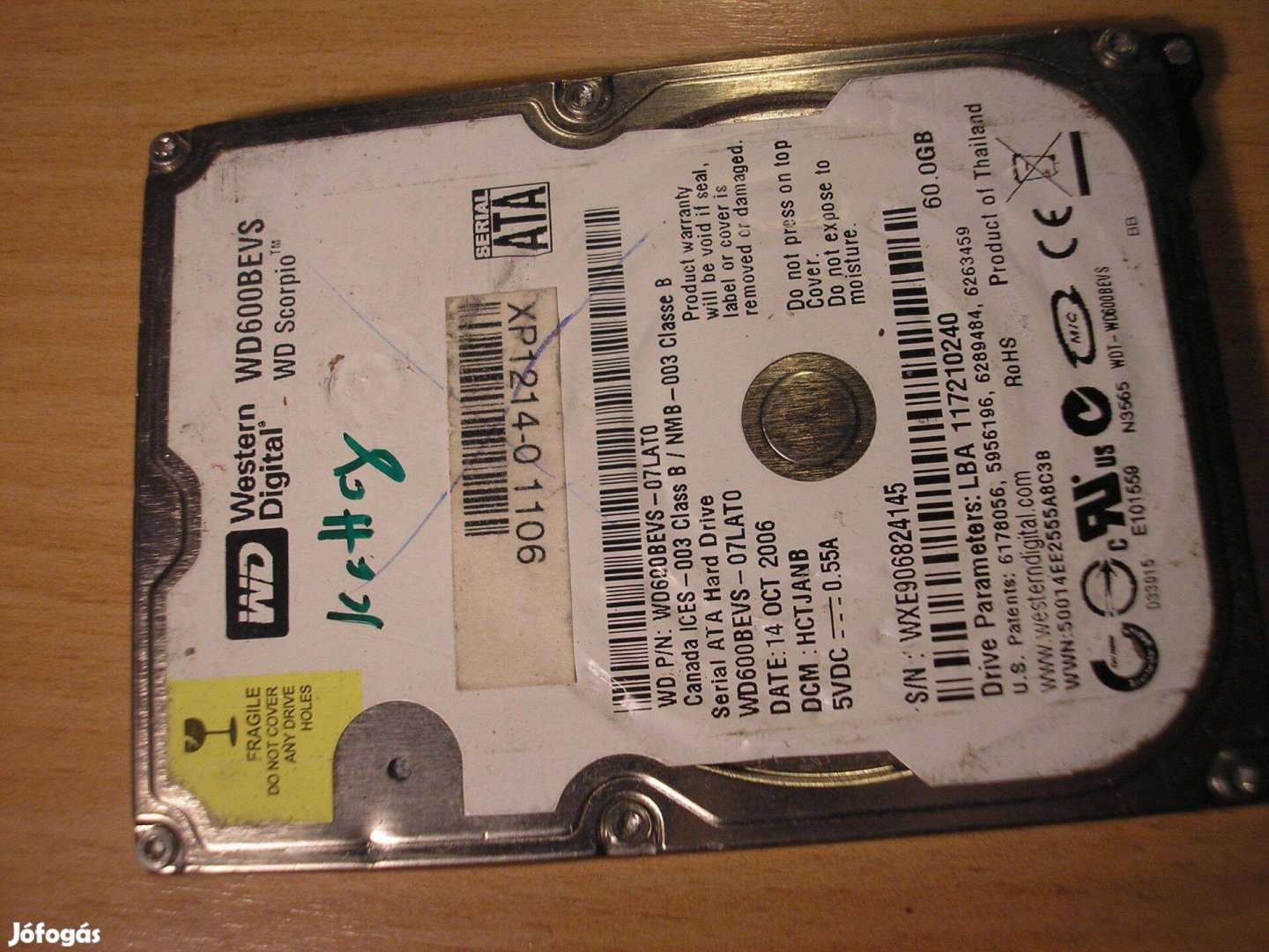8084 Western Digital HDD panel 2060-771424-007 REV A PCB adatmentéshez
