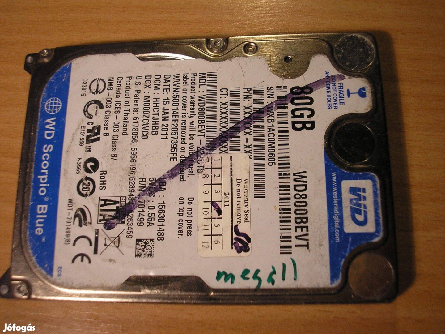 8085 Western Digital HDD panel 2060-701499-005 REV P1 PCB adatmentésh