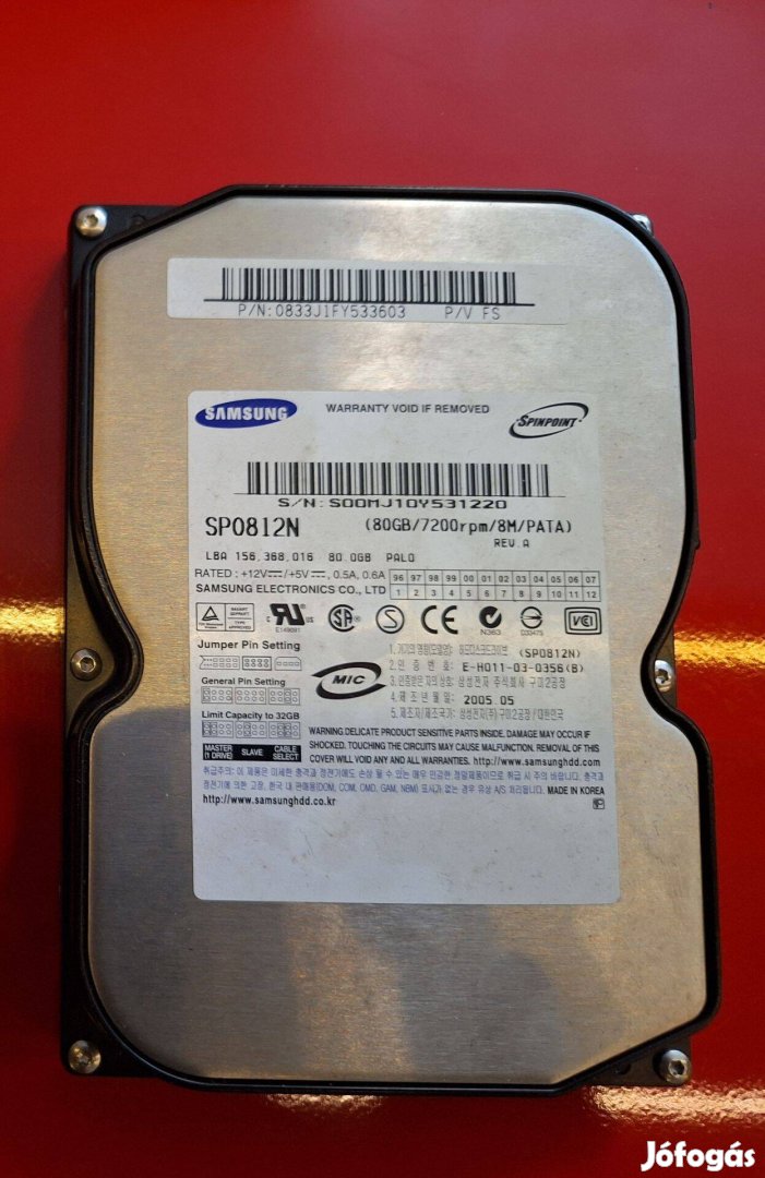 80 GB IDE PATA ATA HDD Samsung winchester vincseszter