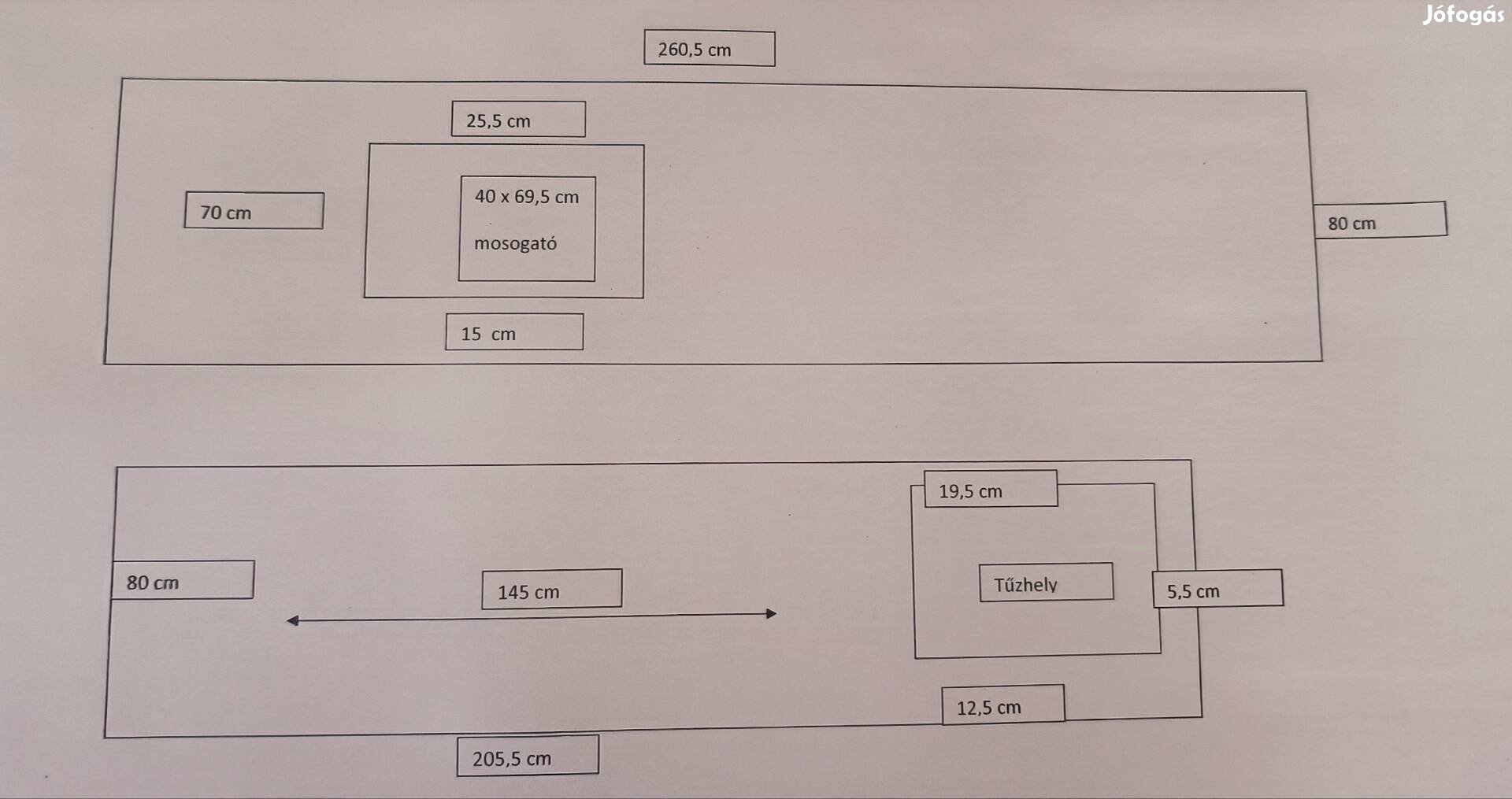 80cm mely konyhai munkalap eladó